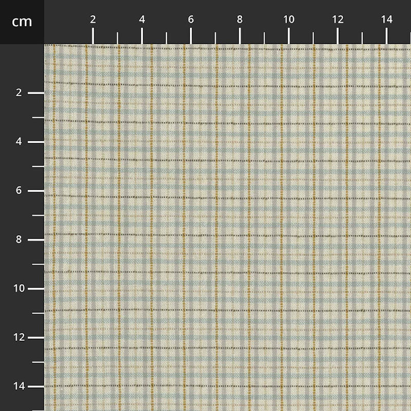 Tochio Lankavärjätty 4547-403 luonnonvalkoinen vaaleansininen ruudullinen lankavärjätty puuvillakangas, Stof Fabrics, 112 cm leveä