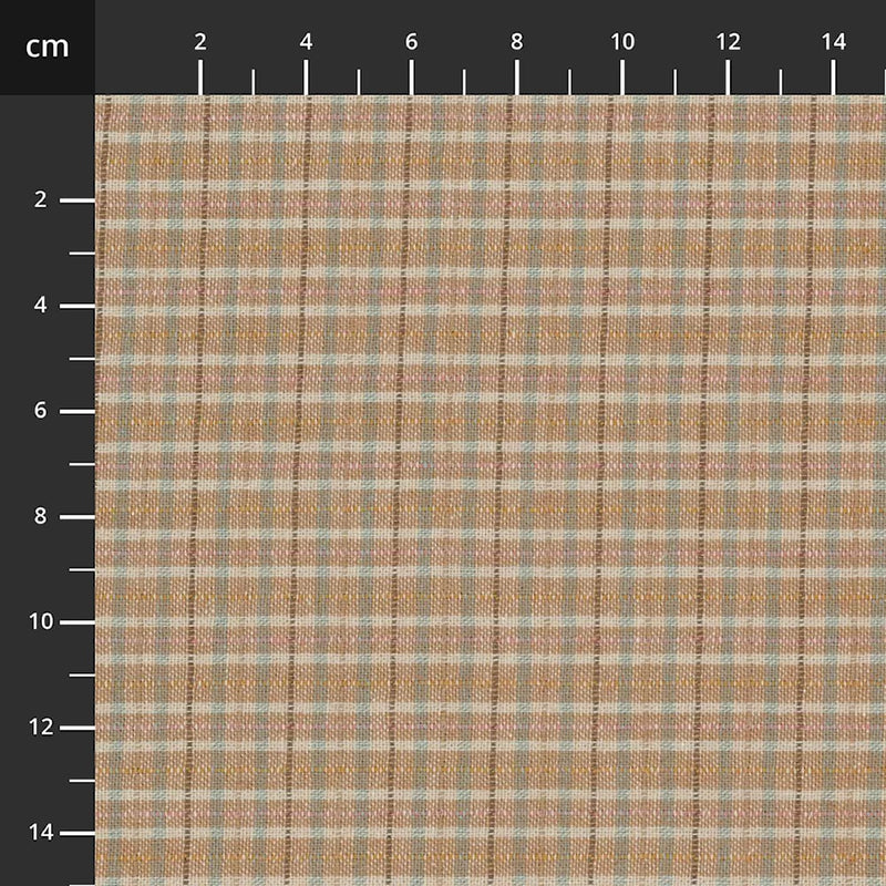 Tochio Lankavärjätty 4547-391 hiekka lankavärjätty puuvillakangas, Stof Fabrics, 112 cm leveä