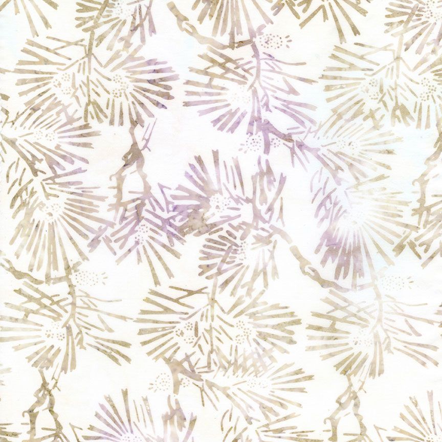 Tonga Batiks Pansy - Bamboo Tropics Orchid B2166 puuvillakangas, batiikki, vaalean pohjalla ja vaaleanpunaisen sävyissä.