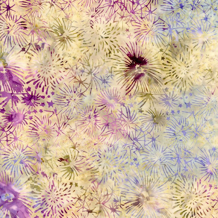 Tonga Batiks Pansy - Fireworks Heather B7837 puuvillakangas batiikki, keltainen ja vaaleanpunaisen sävyissä