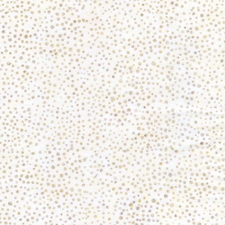 Tonga Batiks Pansy Sprinkles Pearl B6192 puuvillakangas batiikki, jossa on täpliä valkoisella pohjalla