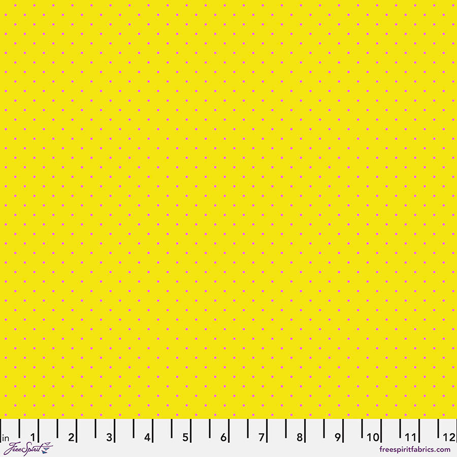 FreeSpirit Fabrics Tula Pink True Colors Tiny Dots Flare - 100% puuvillakangas tilkkutöihin, askarteluun ja ompeluprojekteihin.