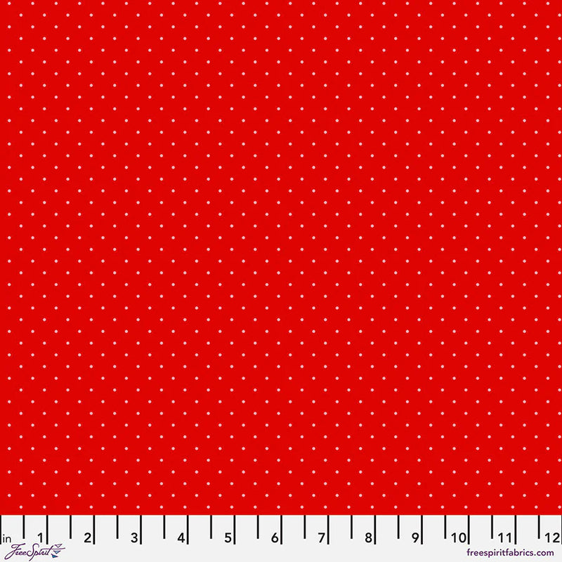 FreeSpirit Fabrics Tula Pink True Colors Tiny Dots Watermelon - 100% puuvillakangas tilkkutöihin, askarteluun ja ompeluprojekteihin.