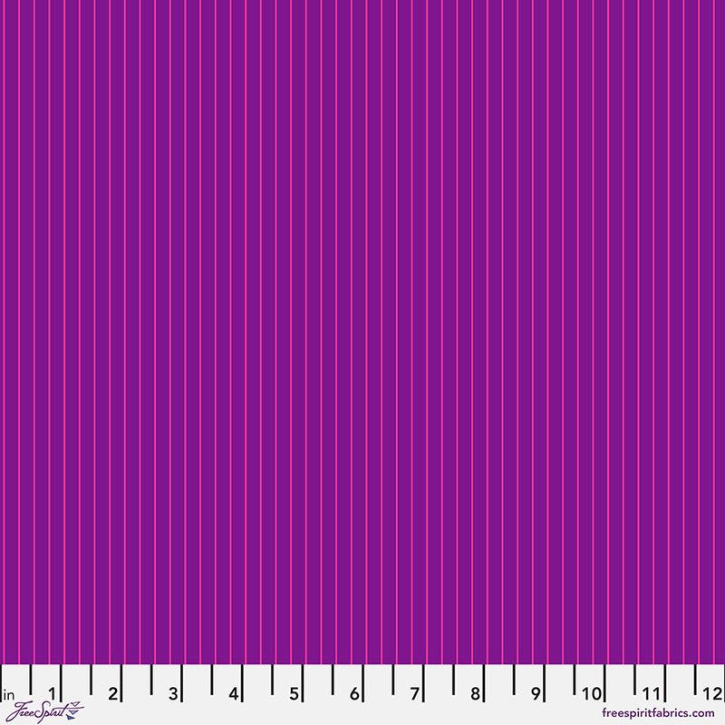 FreeSpirit Fabrics Tula Pink True Colors Tiny Stripes Aster - 100% puuvillakangas tilkkutöihin, askarteluun ja ompeluprojekteihin.