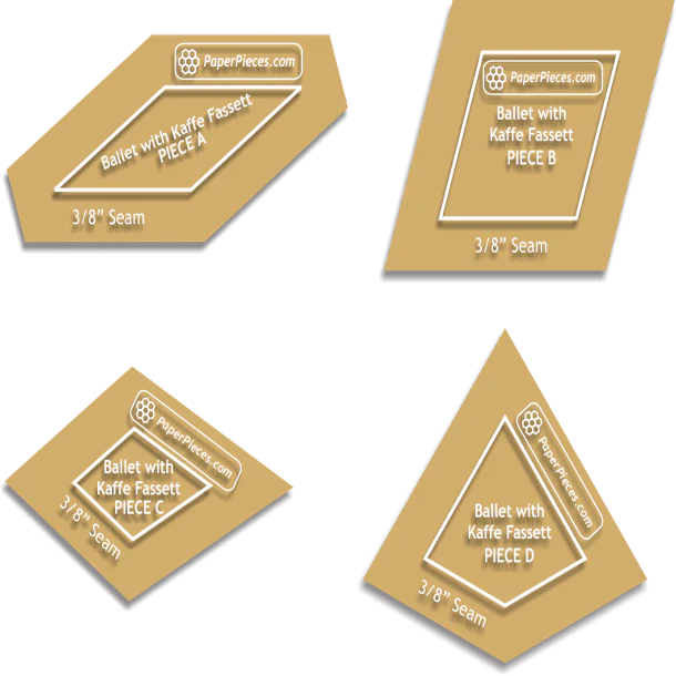 Balett med Kaffe Fassett pappersbitar och akrylstenciler