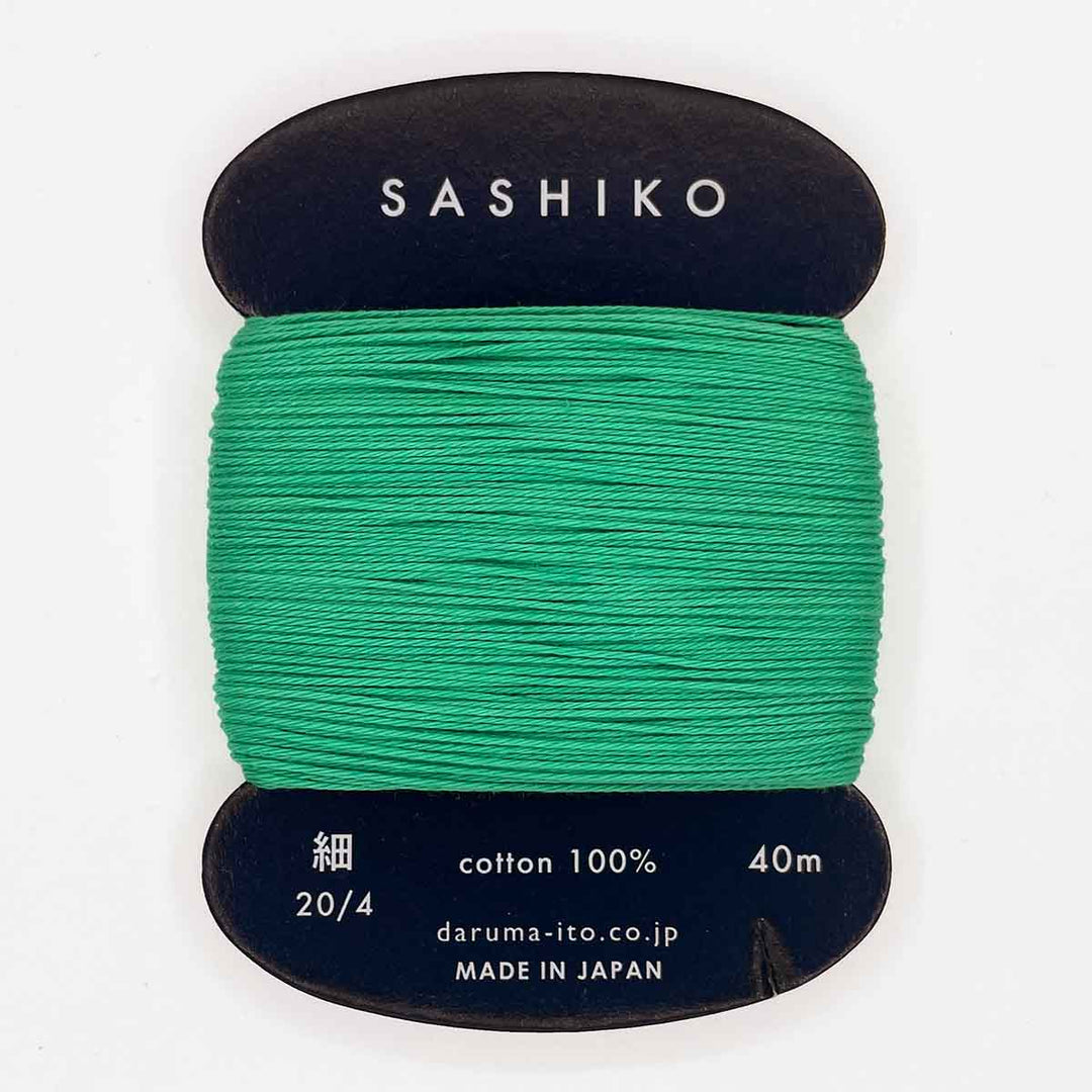 DARUMA Sashiko-kirjontalanka kortilla – Mintunvihreä #207, 40m japanilainen puuvillalanka