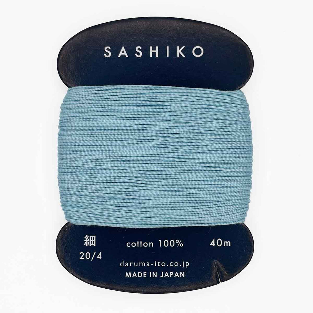 DARUMA Sashiko-kirjontalanka kortilla – Vaaleansininen #226, 40m japanilainen puuvillalanka