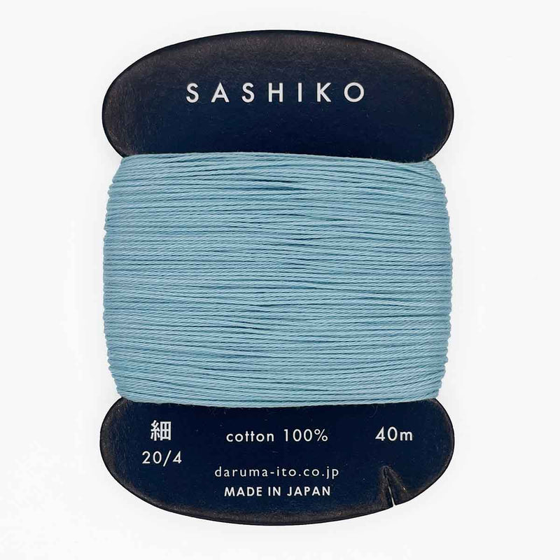 DARUMA Sashiko-kirjontalanka kortilla – Vaaleansininen #226, 40m japanilainen puuvillalanka