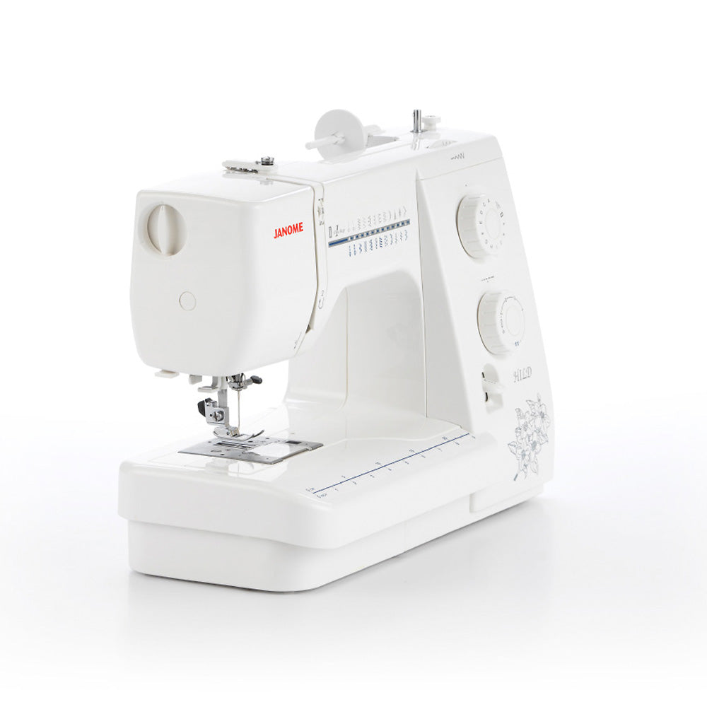 Janome Hild 525S sisältää 23 ommelta, automaattisen napinläven ja säädettävän paininjalan puristuksen.