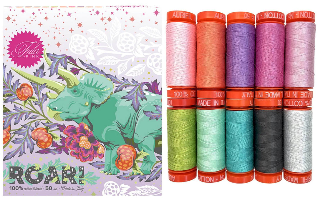 Aurifil Tula Pink Roar 10 pienen rullan 50wt ompelulankapaketti ENNAKKOTILAUS