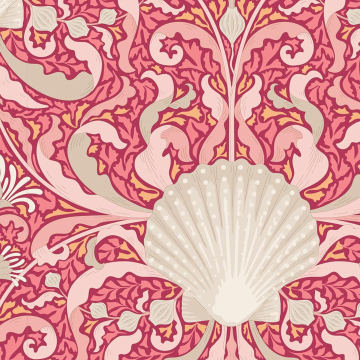 Tilda, Cotton Beach 100321 Scallop Shell Coral puuvillakangas