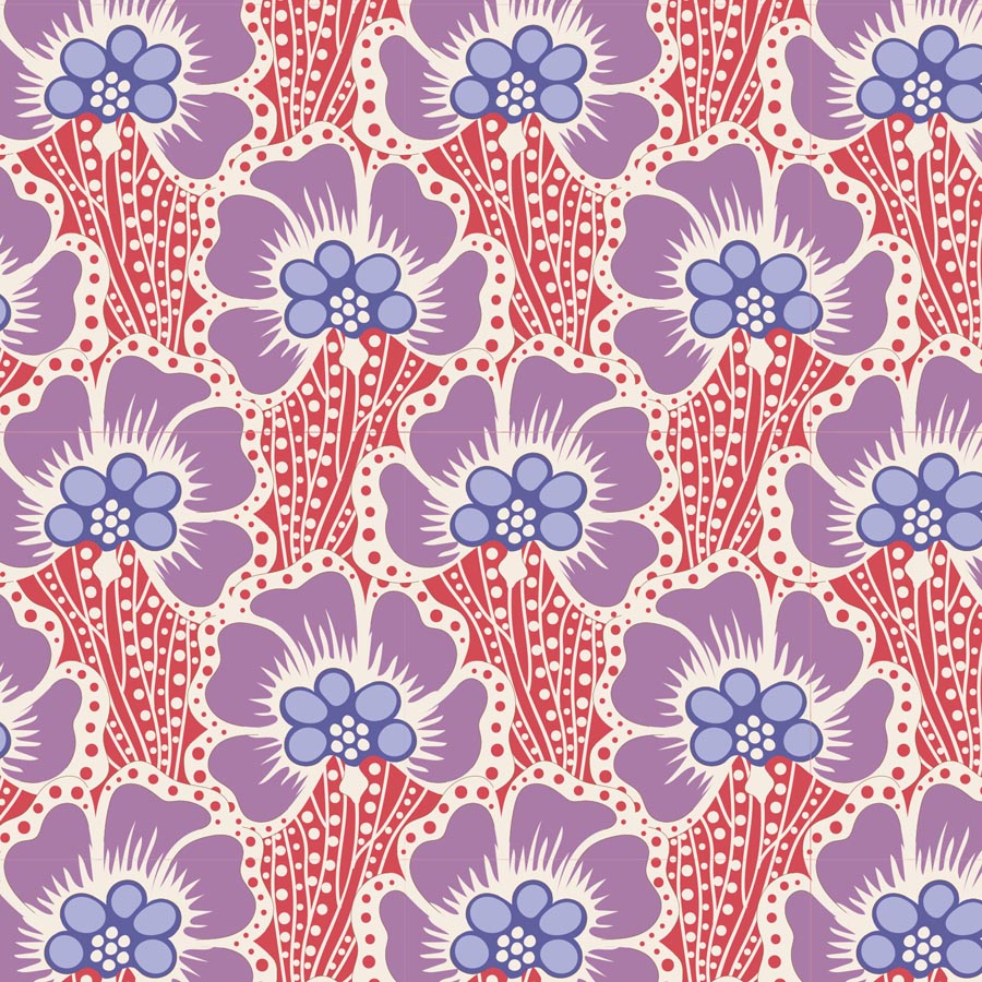 Tilda, Cotton Beach 100325 Ocean Flower Coral puuvillakangas