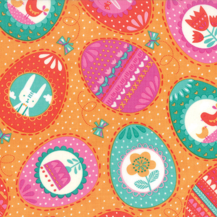 Stacy Iest Hsu - Spring Bunny Fun - Eggs Eggs Eggs Orange 20542-18 cotton fabric