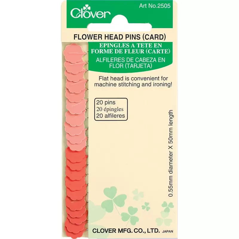 Clover Flowerhead Pins, patchwork flower head pin 20 pcs orange