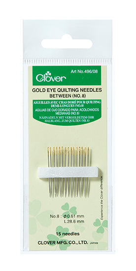 lover Gold Eye Quilting Needles Between No:8 496/08, tilkkutyö-silmäneulat