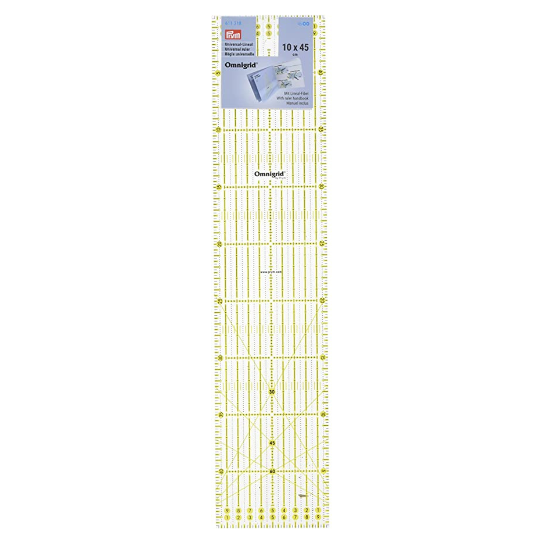 Prym Omnigrid Universal viivain 10x45 sentti