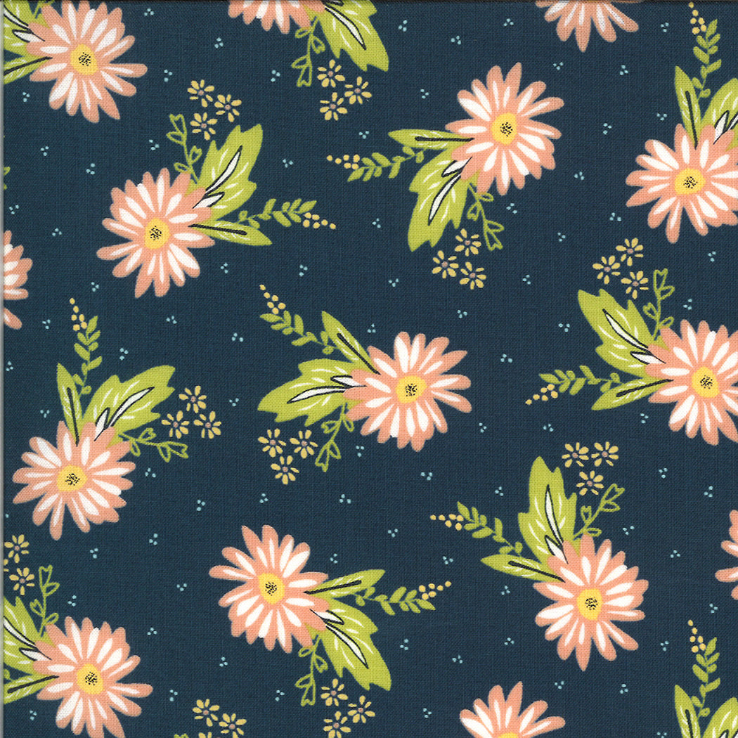 Sherri&Chelsi - Happy Days Carnation Navy 37600 20 puuvillakangas