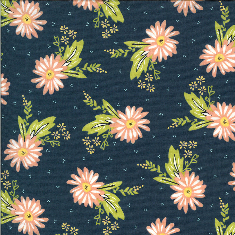 Sherri&Chelsi - Happy Days Carnation Navy 37600 20 puuvillakangas