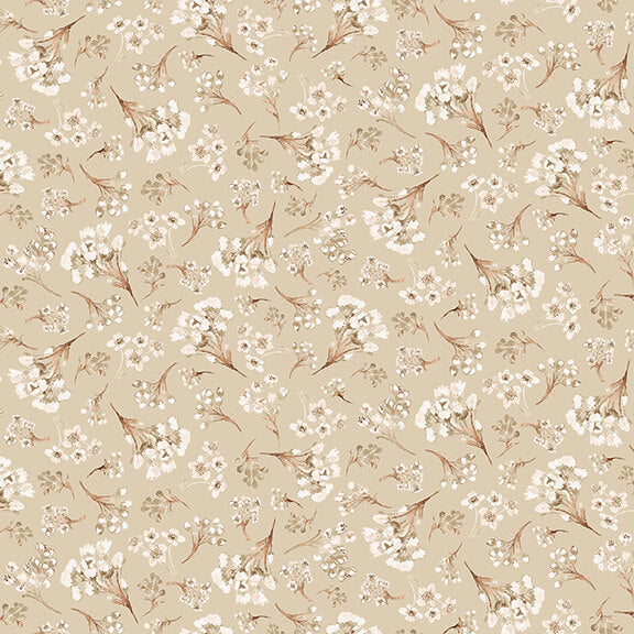 Dawn Rosengren, Little Ones - Small Floral Bouquets - Beige 443-30 puuvillakangas