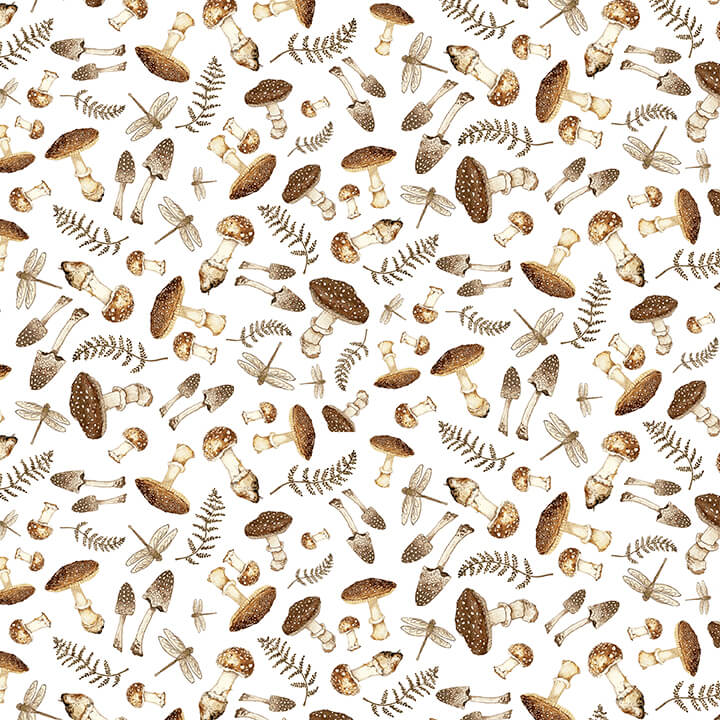 Dawn Rosengren, Little Ones - Mushroom Toss - Multi 447-3 puuvillakangas