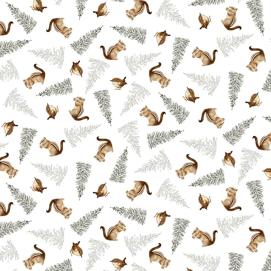 Dawn Rosengren, Little Ones - Chipmunks and Birds - Multi 454-3 puuvillakangas