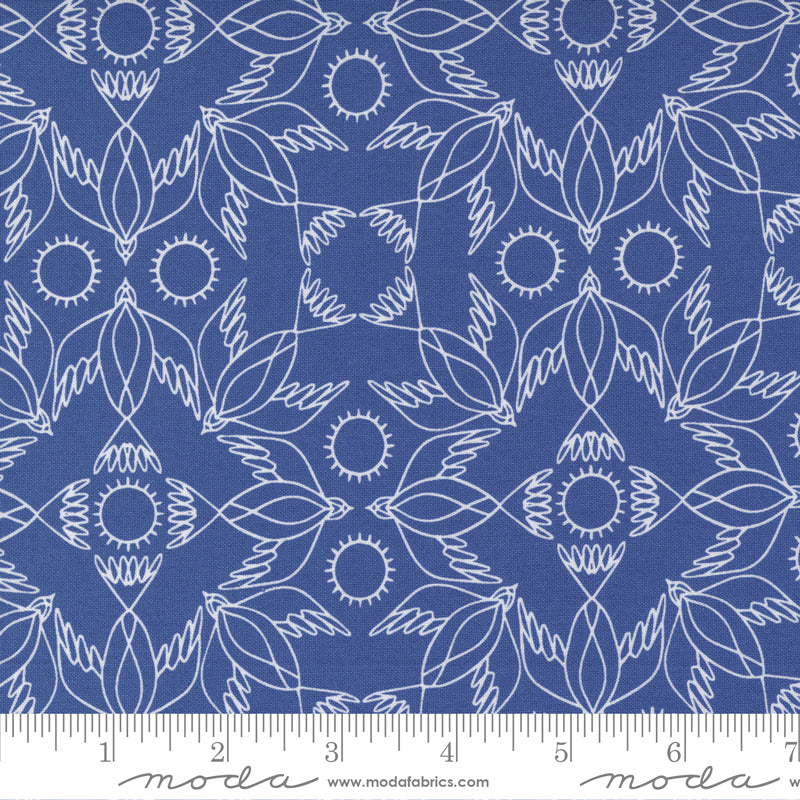 Gingiber, Birdsong 48355-15 Bluebird Kaleidoscope Bird puuvillakangas