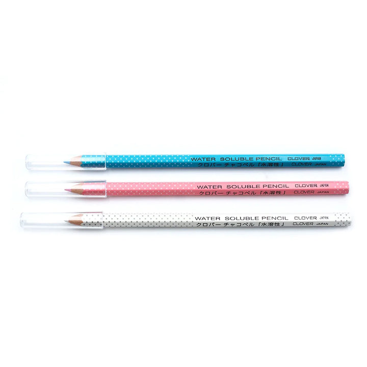 Clover Water Soluble Pencil 5003 valkoinen, pinkki, sininen merkkauskynä