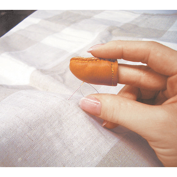Clover Natural Fit Leather Thimble L, nahkasormustin, L-koko