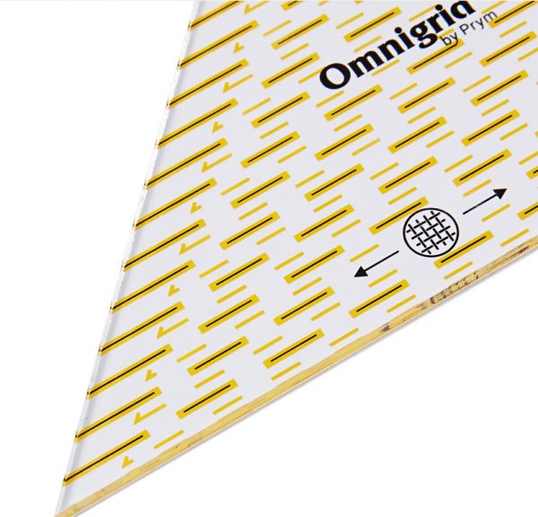 Prym Omnigrid Jaunty Triangle kolmio viivain 1/4 neliö 20 cm asti