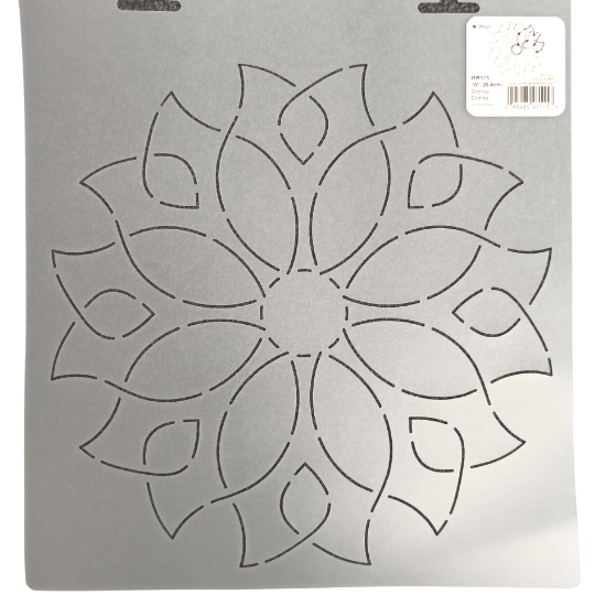 Q-Stencil Dahlia Dandy HW115 10" -tikkauskuvion piirtokaavain sapluuna