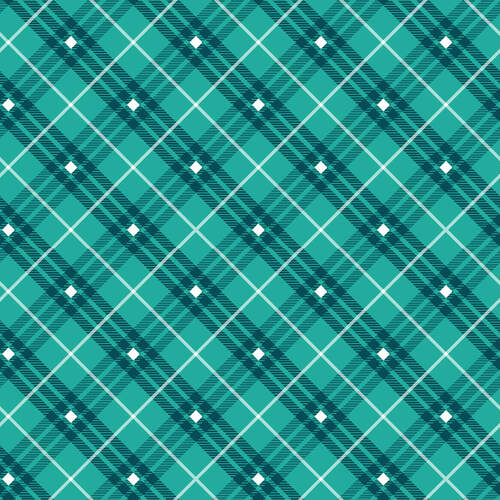 Leanne Anderson, Bias Plaid Basics 9611-76 Teal puuvillakangas