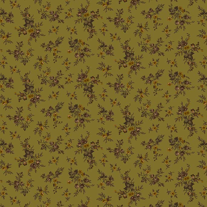 Kim Diehl, Right As Rain - Green - Floral 9829-66 cotton fabric
