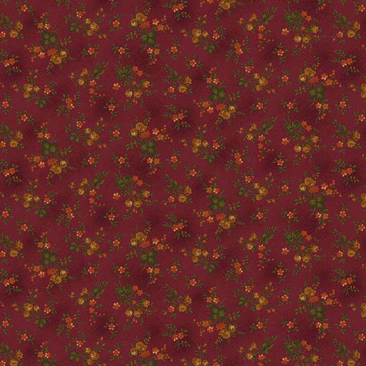 Kim Diehl, Right As Rain - Cranberry - Harvest Floral 9836-88 puuvillakangas