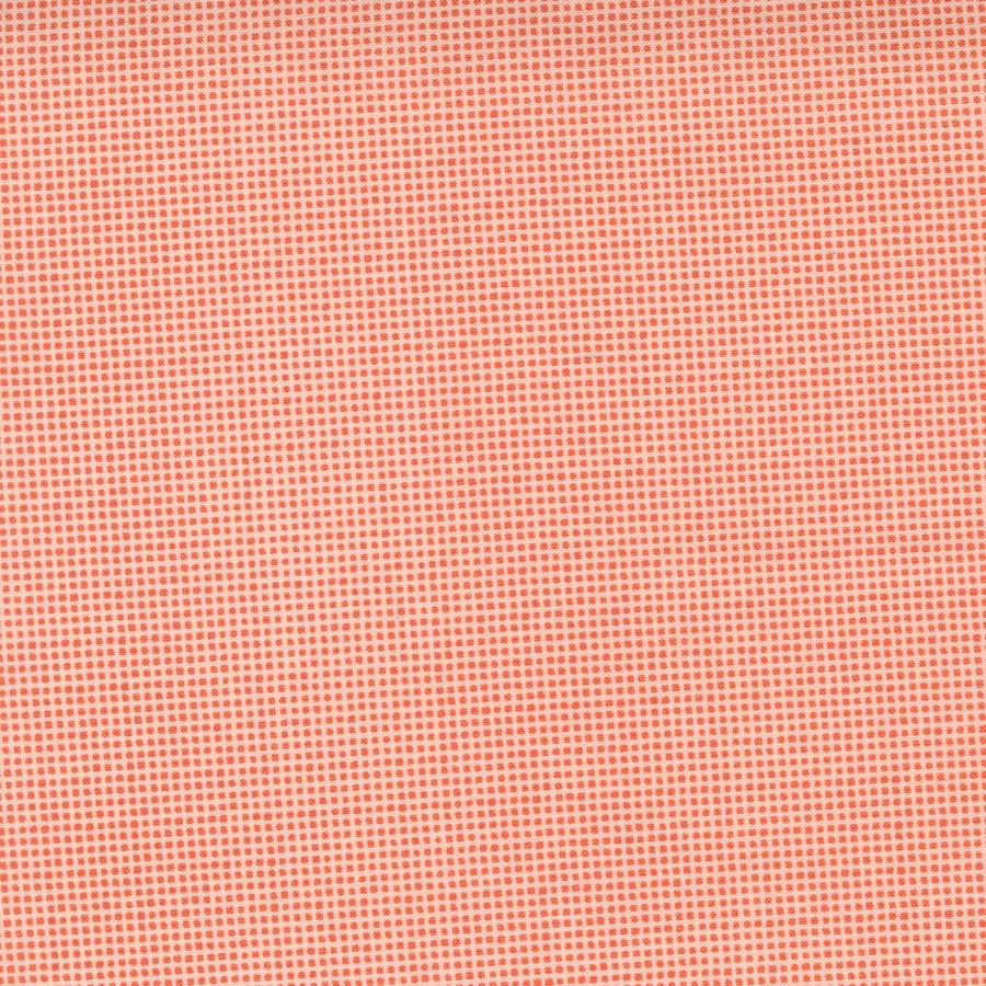 Aneela Hoeyn Make Time -kokoelman Check Strawberry -puuvillakangas, oranssi kangas pistekuvioilla, täydellinen käsitöihin ja tilkkutöihin.
