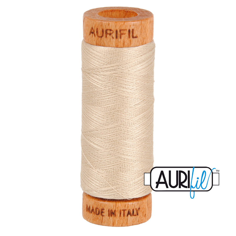 Aurifil 80wt 2312 Ermine – ohut puuvillalanka käsinompeluun, tilkkutöihin ja konekirjontaan, be sävyinengen