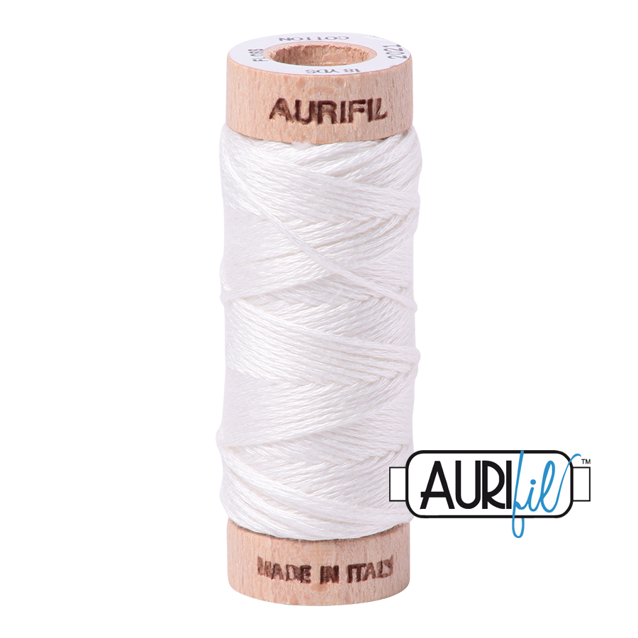 Aurifil Floss 10wt 2021 Natural White 100% puuvilla kirjontalanka pieni