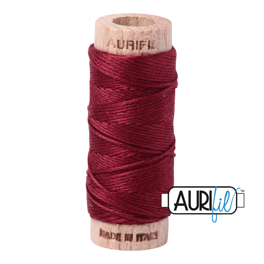 Aurifil Floss 10wt 2460 Dark Carmine Red 100% puuvilla kirjontalanka pieni