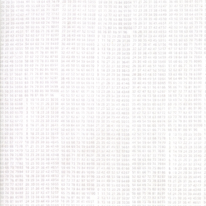 Valkoinen puuvillakangas numerokuviolla, BasicGrey Compositions 30456-12 Key White.
