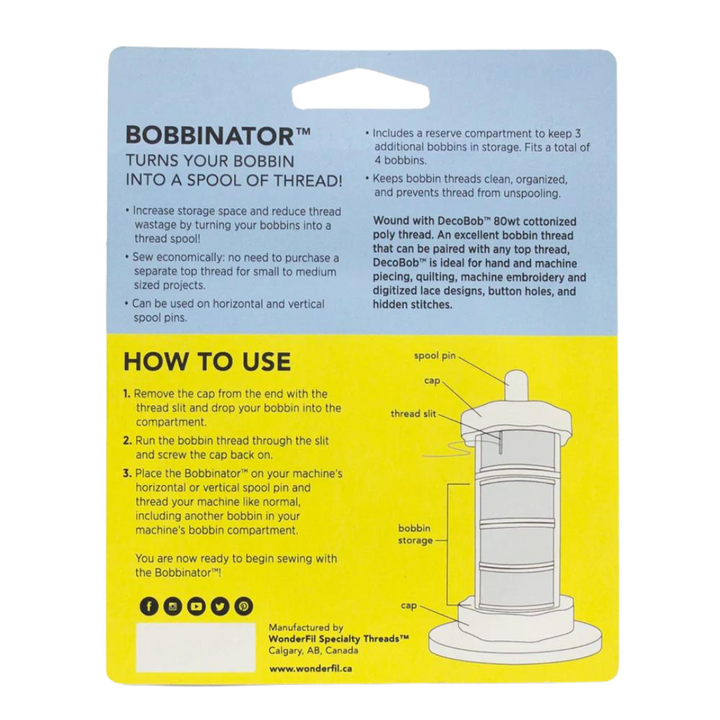 WonderFil DecoBob Bobbinator Class 15 puola 10kpl - harmaa