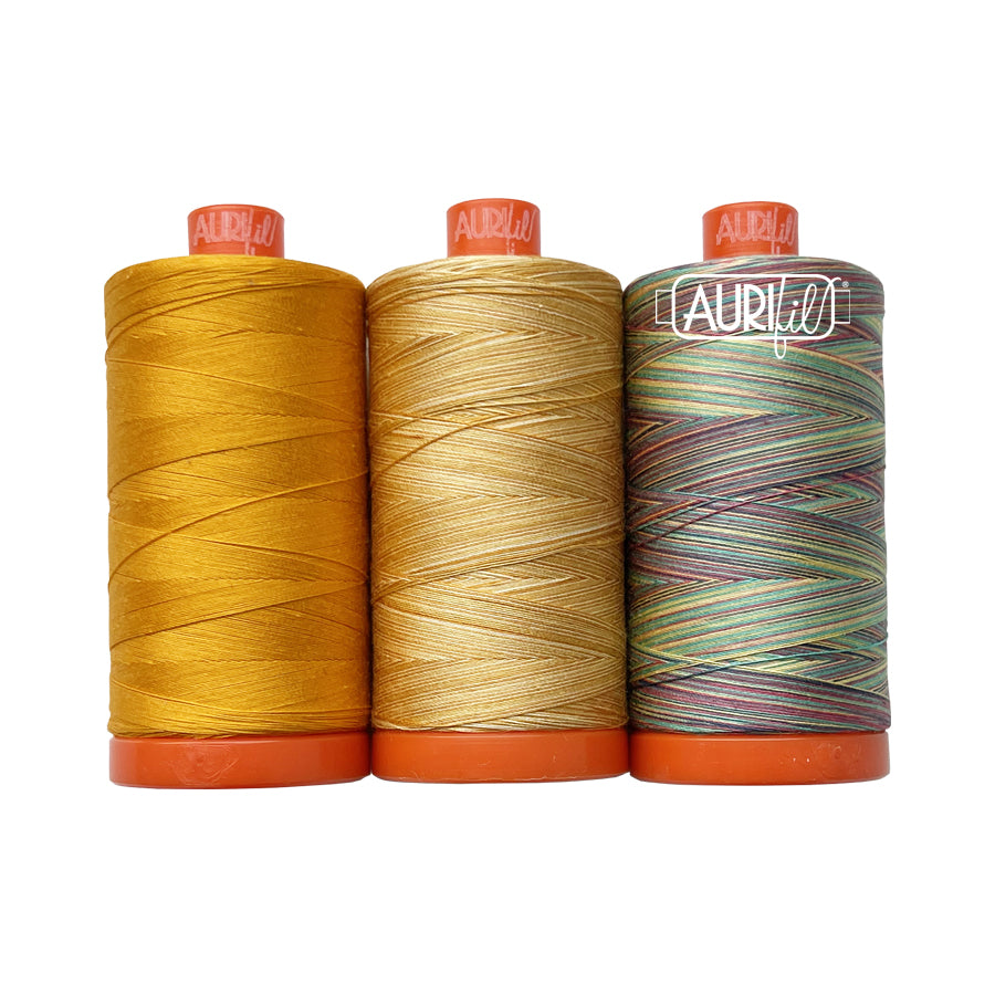 Aurifil Color Builders 2022 Golden Shrimp Plant ompelulankapaketti