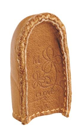 Clover Natural Fit Leather Thimble M, nahkasormustin, M-koko, ruskea ergonominen sormustin käsinompeluun