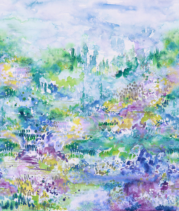 Vesivärimäinen puuvillakangas metsän ja luonnon sävyissä – Lost in the Wood Harbor 8493-13, Moda / Create Joy Project