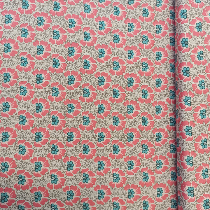 Tilda, Cotton Beach 100330 Ocean Flower Grey puuvillakangas