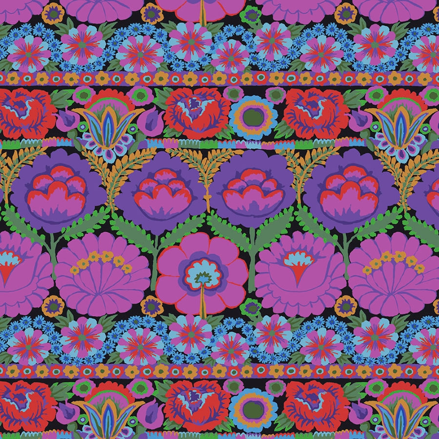 Kaffe Fassett, August 2021 - Embroidered Flower, Purple PWGP185.PURPLE puuvillakangas