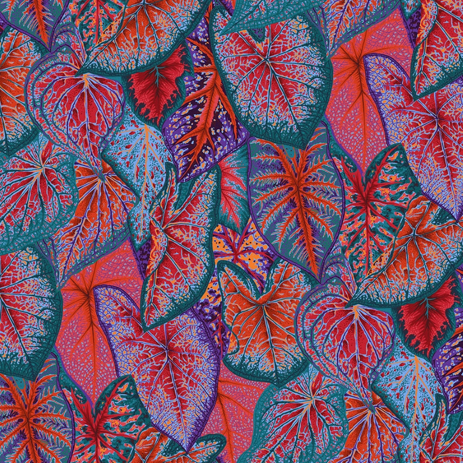 Kaffe Fassett, August 2021 - Caladiums, Red PWPJ108.RED puuvillakangas