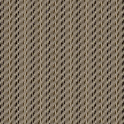 Kim Diehlin Harvest Hill kokoelmasta Taupey Gray Ticking Stripe 9917-93 puuvillakangas, hillityt raidat harmaalla taustalla, täydellinen tilkkutöihin ja ompeluprojekteihin.