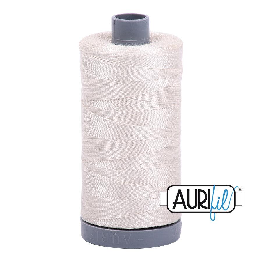 Aurifil 28wt 2309 Silver White100% puuvilla -ompelulanka