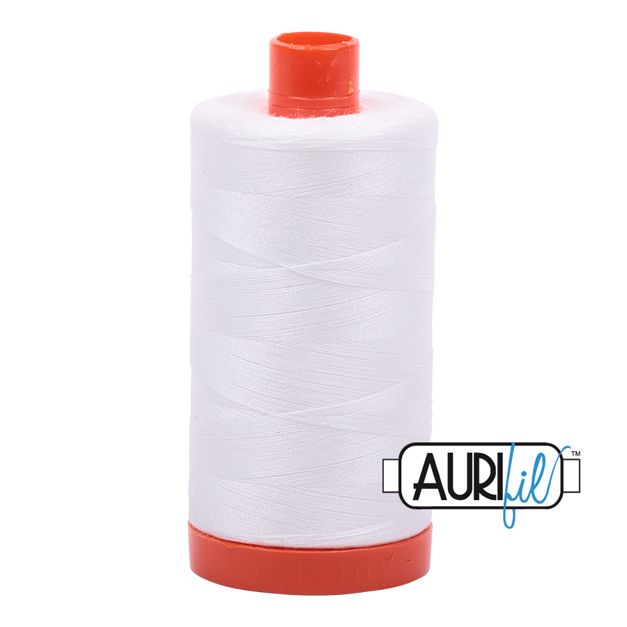 Aurifil 50wt 2021 Natural White 100% puuvilla -ompelulanka
