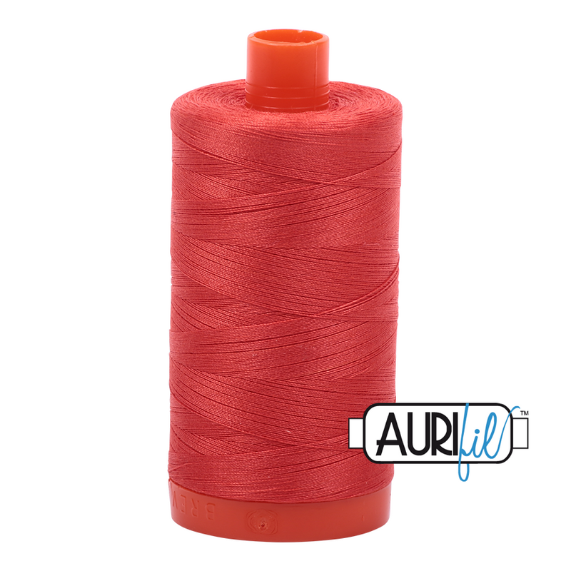 Aurifil 50wt 2277 Light Red Orange 100% cotton sewing thread