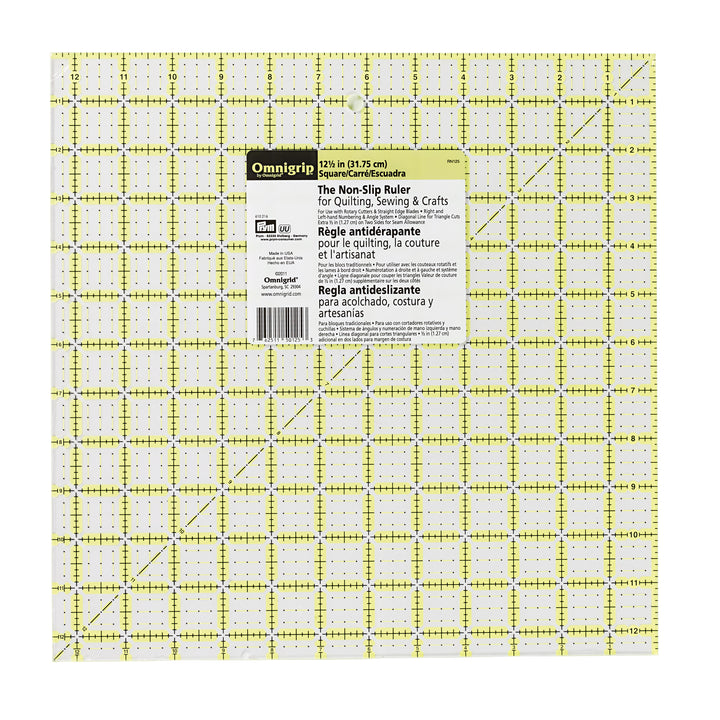 Prym Omnigrip liukumaton viivain 12.5x12.5 tuumaa